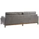 Horizon Gray Leather Upholstered 88" Sofa with Walnut Legs