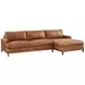 Horizon Calais Brass 110" Leather Upholstered LAF Sectional