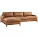 Horizon Calais Brass 110" Leather Upholstered RAF Sectional