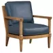 Splashes Blue Leather Upholstered Chair