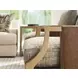 Treadwell Beige and Brown Leather Upholstered Accent Chair with Nailhead Trim by Barclay Butera