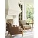 Treadwell Beige and Brown Leather Upholstered Accent Chair with Nailhead Trim by Barclay Butera