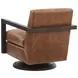 Willa Brown Leather Upholstered Swivel Accent Chair by Barclay Butera