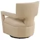 Woodside Beige Leather Upholstered Swivel Accent Chair by Barclay Butera