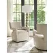 Woodside Beige Leather Upholstered Swivel Accent Chair by Barclay Butera