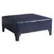 Sheffield Blue Leather Upholstered Cocktail Ottoman with Nailhead Trim