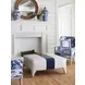 Sheffield Blue and Gray Leather Upholstered Cocktail Ottoman with Nailhead Trim