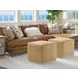 Colby Beige Leather Upholstered Ottoman