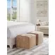 Colby Beige Leather Upholstered Ottoman