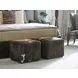 Colby Brown Leather Upholstered Square Ottoman by Barclay Butera