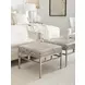 Lucca Beige and Gray Leather Upholstered Ottoman
