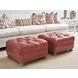 Winslow Red Leather Upholstered Ottoman with Nailhead Trim