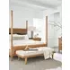 Lagunita Beige Leather Upholstered Bench