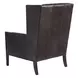 Stratton Black Leather Upholstered Wind Chair