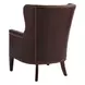 Avery Brown Leather Upholstered Wing Chair with Nailhead Trim