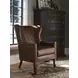 Avery Brown Leather Upholstered Wing Chair with Nailhead Trim