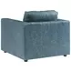 Key Biscayne Granville Blue Leather Upholstered Accent Chair