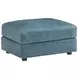 Key Biscayne Granville Blue Leather Upholstered Rectangular Ottoman