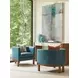 Palm Desert Blue Leather Upholstered Sonata Accent Chair