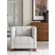 Emilia Kitano Beige Leather Upholstered Lounge Chair