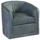 Los Altos Colton Blue Leather Upholstered Swivel Chair