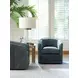 Los Altos Colton Blue Leather Upholstered Swivel Chair
