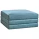 Brickell Blue Leather Upholstered Square Ottoman