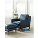 Twin Palms Coconut Grove Blue Leather Upholstered Accent Chair