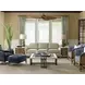 Twin Palms Coconut Grove Blue Leather Upholstered Rectangular Ottoman