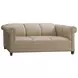 Springfield Carlyle Beige Leather Apt 82" Sofa with Nailhead Trim