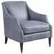 Rendezvous Blue Leather Upholstered Kerney Accent Chair