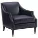 Kerney Carlyle Blue Leather Upholstered Lounge Chair