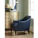 Kerney Carlyle Blue Leather Upholstered Lounge Chair