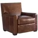 Stirling Park Brown Leather Upholstered Accent Chair with Nailhead Trim