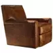 Stirling Park Brown Leather Upholstered Swivel Chair with Nailhead Trim