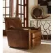 Stirling Park Brown Leather Upholstered Swivel Chair with Nailhead Trim