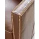 Hinsdale Shadow Play Brown Leather Upholstered Swivel Chair with Nailhead Trim