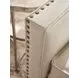 Barrier White Leather Upholstered Swivel Chair with Nailhead Trim