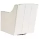 Barrier White Leather Upholstered Swivel Chair with Nailhead Trim
