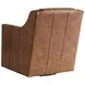 Barrier Brown Leather Upholstered Swivel Chair with Nailhead Trim