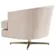 Graves Beige and Brass Leather Upholstered Swivel Chair