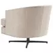 Graves Beige and Charcoal Leather Upholstered Swivel Chair