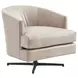 Graves Beige and Charcoal Leather Upholstered Swivel Chair