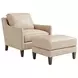 Turin Ariana Beige Leather Upholstered Lounge Chair