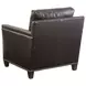 Strada Misty Gray Leather Upholstered Lounge Chair with Nailhead Trim