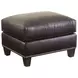 Strada Leather Misty Gray Leather Upholstered Rectangular Ottoman with Nailhead Trim