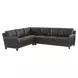 Strada Gray Leather 3 Piece Modular Sectional with Nailhead Trim