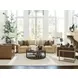 Freemont Silverado Dark Mocha Upholstered Swivel Chair with Nailhead Trim