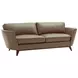 Kahn Beige Leather 90" Sofa