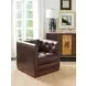 Freemont Silverado Brown Leather Upholstered Swivel Chair with Nailhead Trim